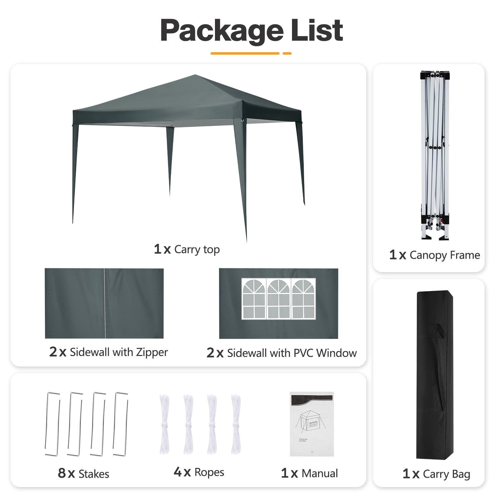 10'x 10' Pop up Canopy 1 Person Setup Canopy Portable Outdoor Party Instant Shelter with 4 Removable Sidewalls & Carrying Bag for Wedding Picnics Camping, White