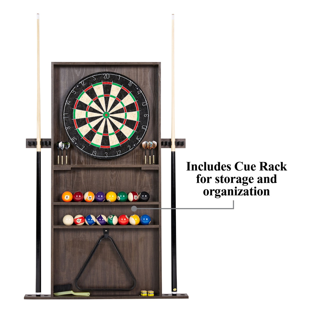Barrington Billiards 90" Ball and Claw Leg Pool Table with Cue Rack, Dartboard Set, Burgundy, New