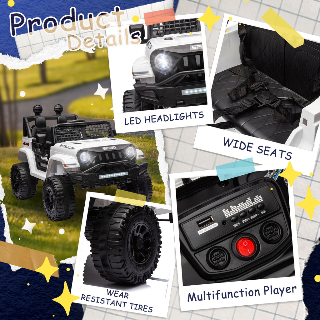 24V 2 Seater Kids Ride On Car Truck with 20" Extra Wide Seat, 4WD/2WD Switchable Kids Electric Vehicle with 4x100W Powerful Engine, Remote Control, Soft Brake, Music, Suspension, LED Light (Pink)