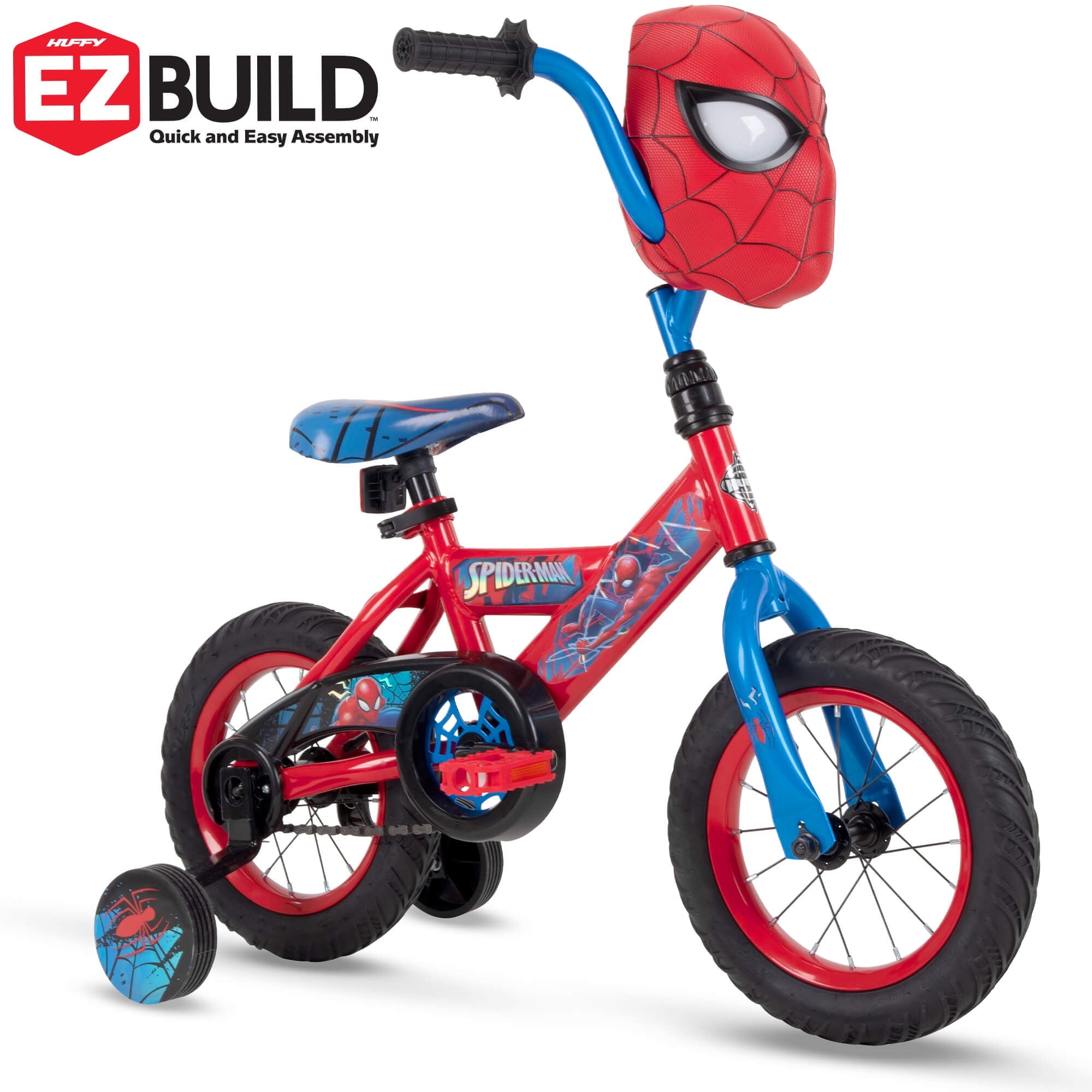 12" Marvel Spider-Man Bike with Training Wheels, for Boys', Red by Huffy