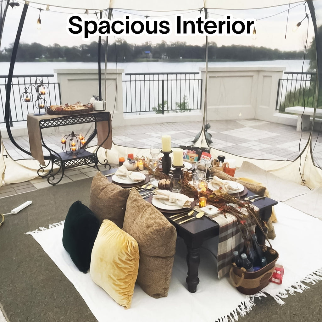 Alvantor Screen House Room Camping Tent Outdoor Canopy Dining Gazebo Pop Up Sun Shade Hexagon Shelter Mesh Walls Not Waterproof 10'x10' Beige