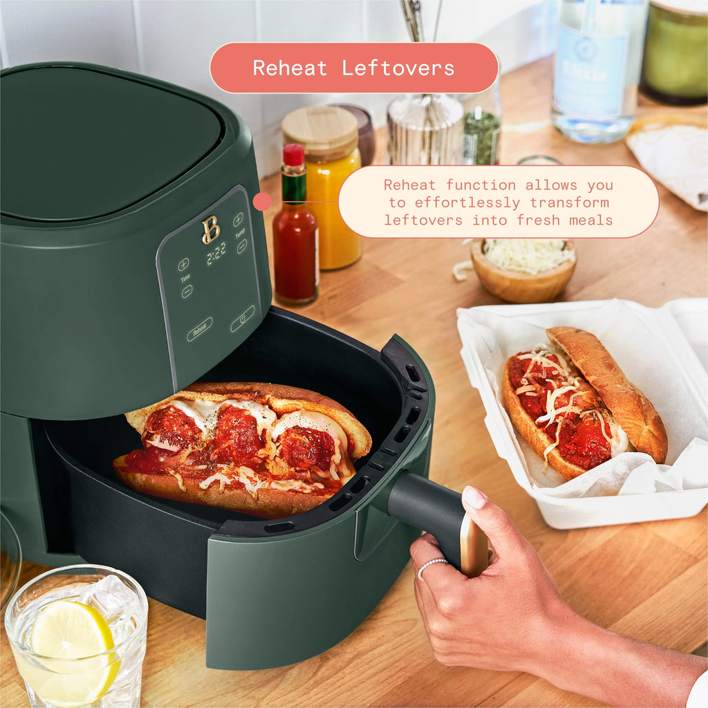 Beautiful 3 Qt Air Fryer with TurboCrisp Technology, White Icing by Drew Barrymore