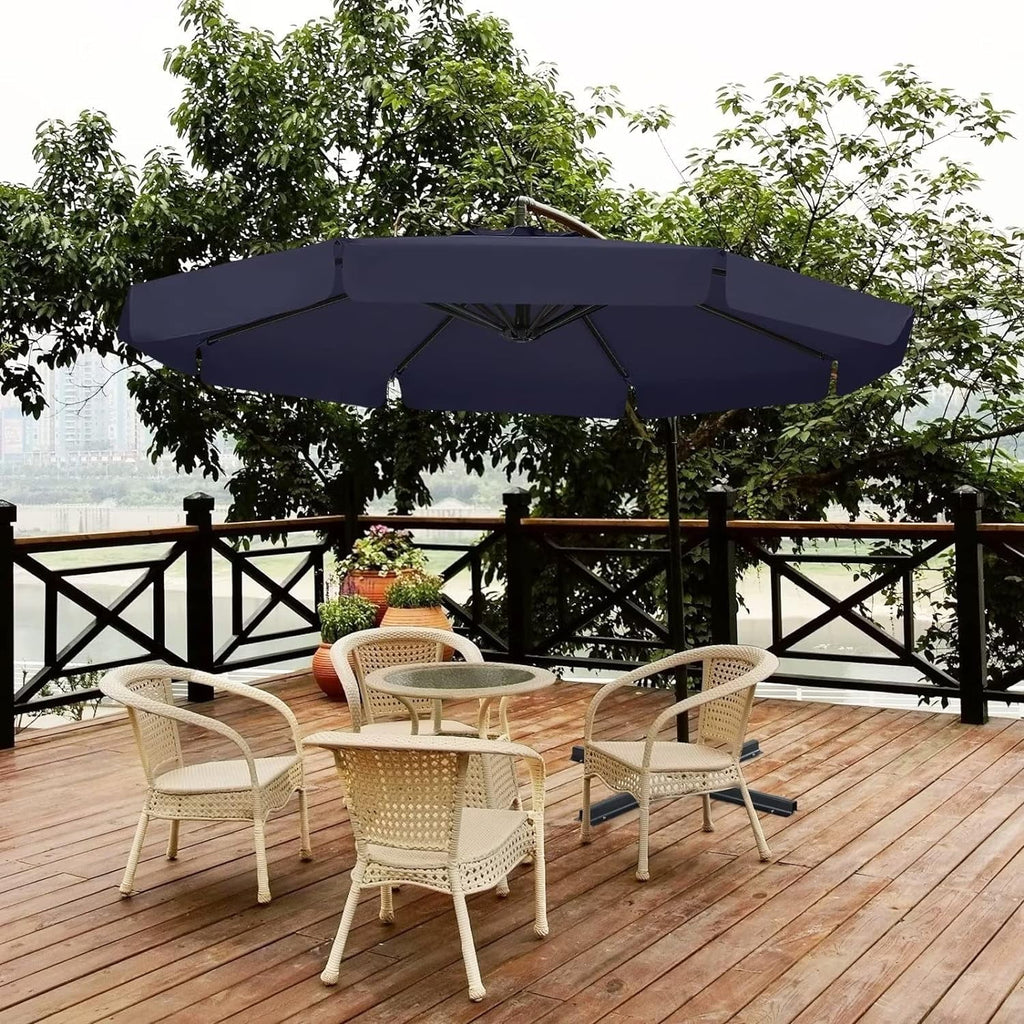 ABCCANOPY 10 FT Patio Umbrellas with Crank & Cross Base for Garden, Backyard, Pool and Beach, 12+ Colors(Turquoise)