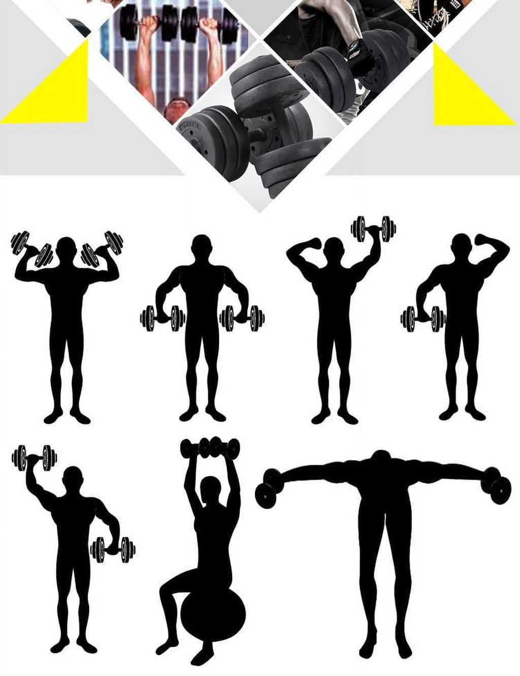 Alden Design Adjustable Dumbbell Set for Home and Gym Exercise, Black, 44 Lb