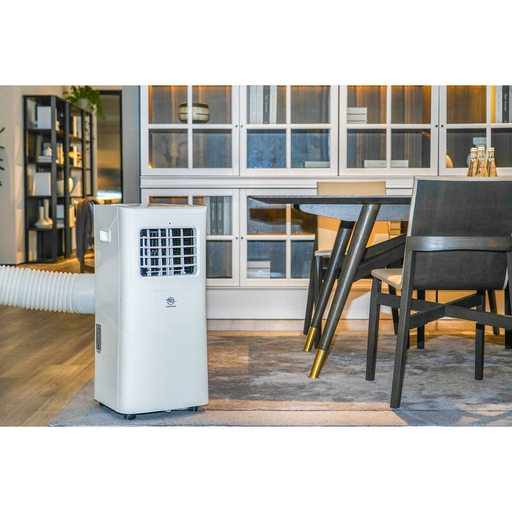 Aire Max 5,000 BTU (10,000 BTU ASHRAE) Portable Air Conditioner with Remote Control for Rooms up to 300 Sq. ft., White, APO110C