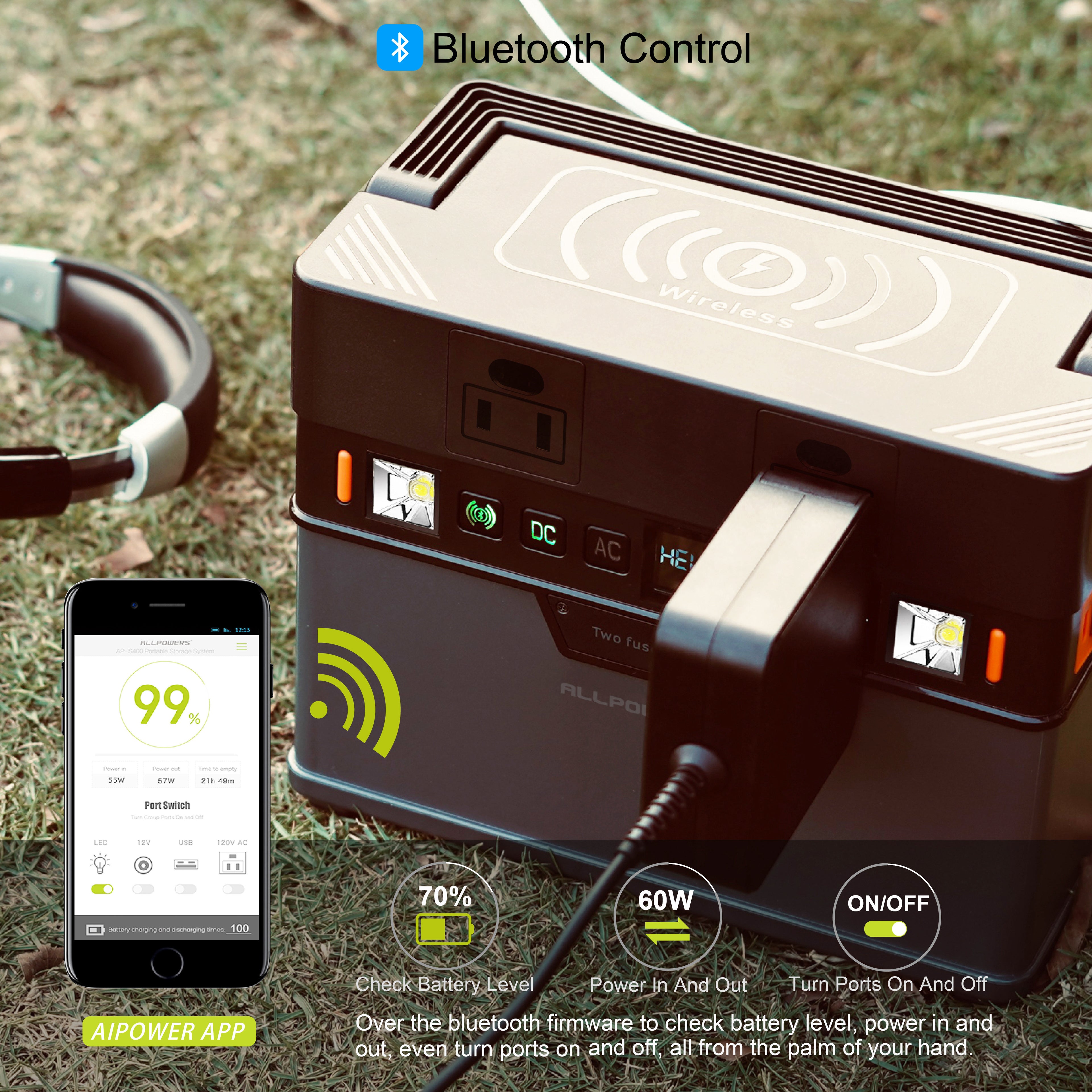 ALLPOWERS 288Wh 300W Portable Power Station with 100W Foldable Solar Panel, S300 Solar Generator Kit, Backup Battery for Camping Travel off-Grid [Shipping Separately]