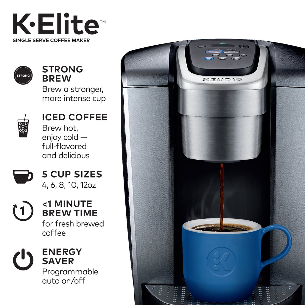 Keurig K-Elite, Single Serve K-Cup Pod Coffee Maker, Brushed Gold
