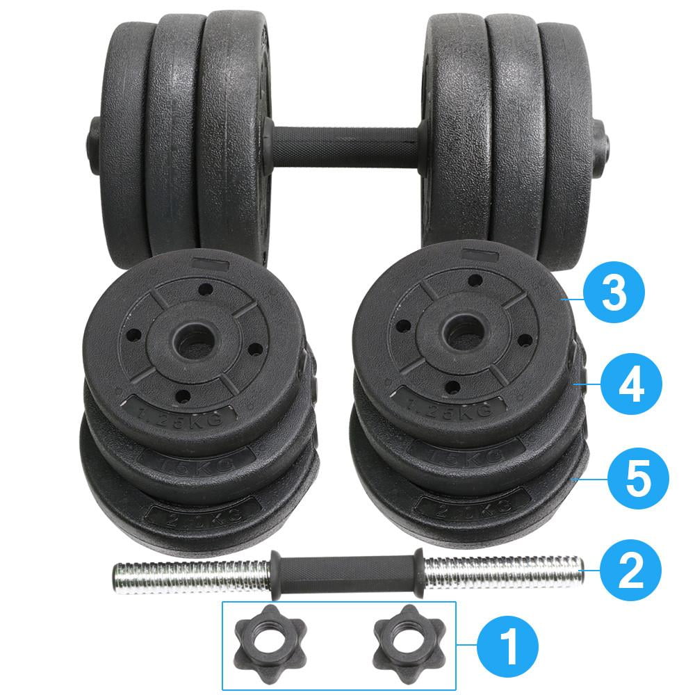 Alden Design Adjustable Dumbbell Set for Home and Gym Exercise, Black, 44 Lb