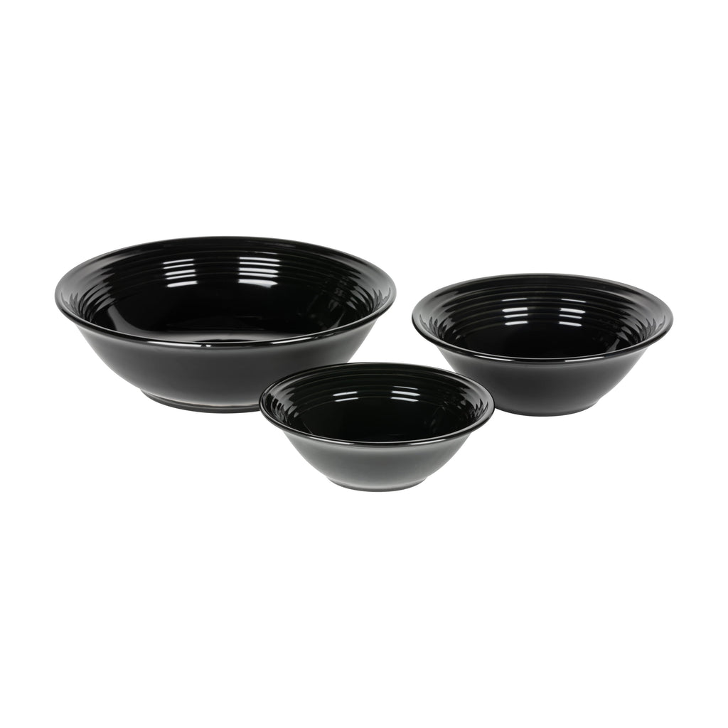 10 Strawberry Street Nova Black Round 62-Piece Stoneware Dinnerware Set, Service for 6