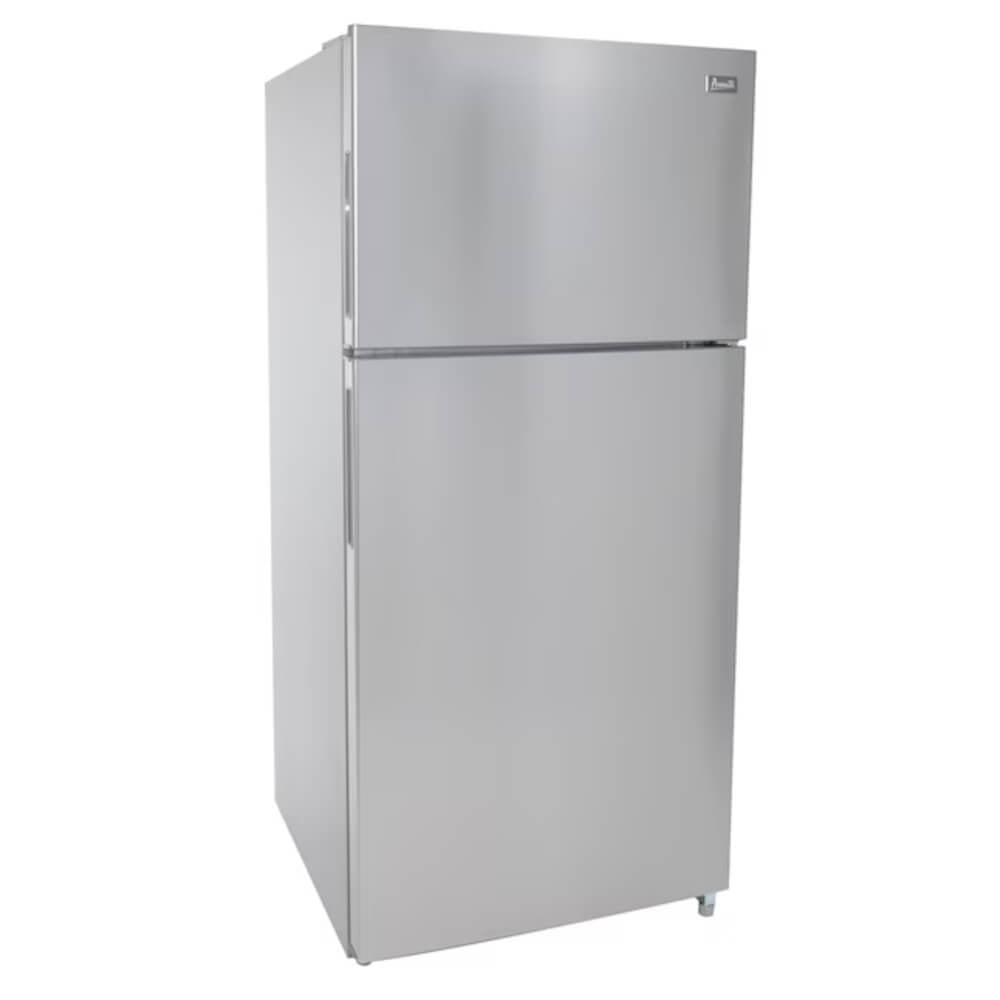 Avanti 18 Cu. ft. Top Mount Refrigerator, Standard Door Style, Stainless Steel - New