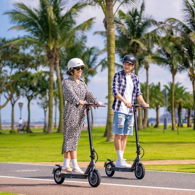 5TH WHEEL Electric Scooter with Turn Signals, 10" Solid Tires, 19.9 Miles Range & 18 mph, 350W Motor, Foldable Electric Scooter for Adults