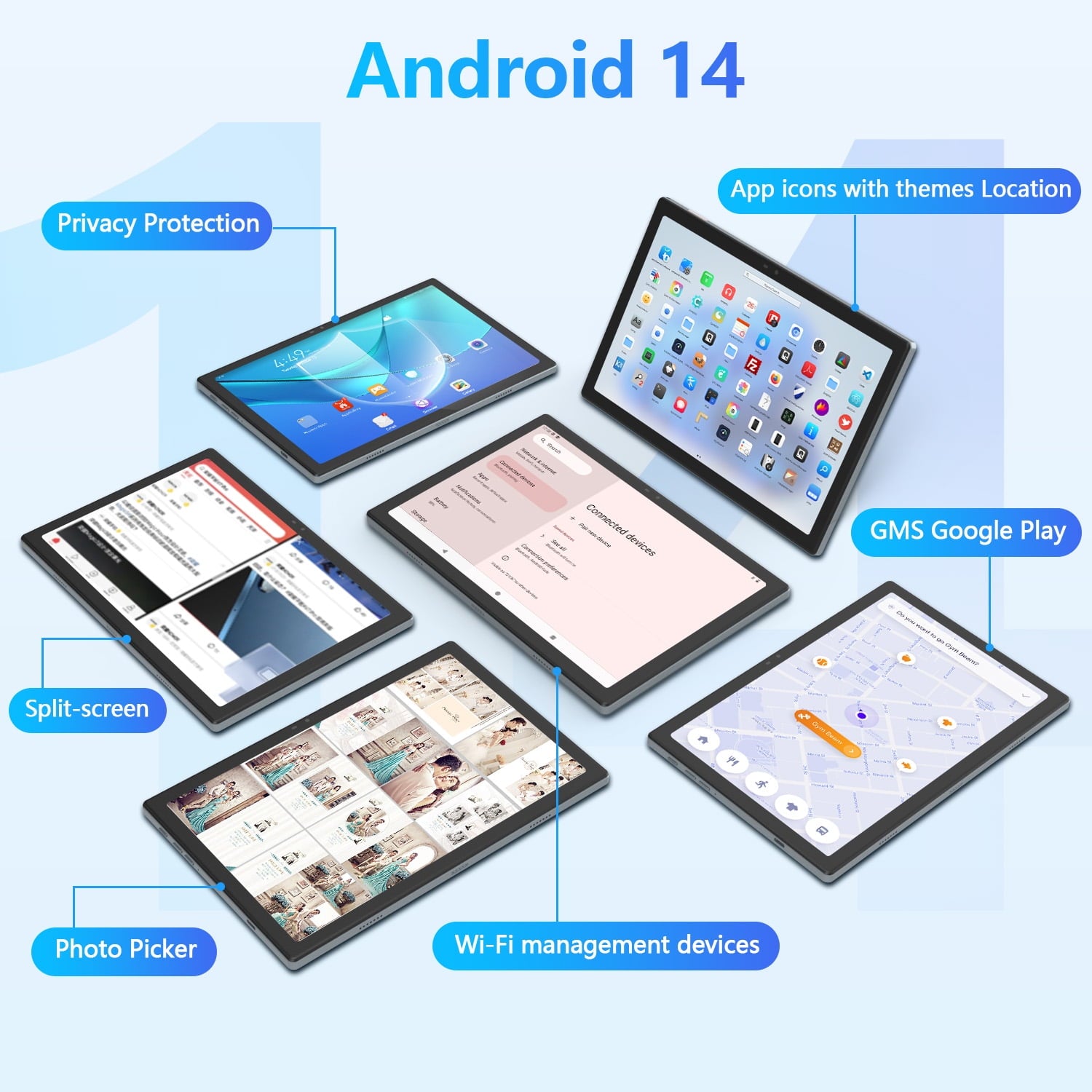 Android 13 Tablet 10.1" Android Tablet, 4gb+64gb Storage Tablet with Keyboard, Google GMS Certified, Dual 13MP+5MP Camera, WiFi, Bluetooth, GPS, IPS Full HD Display