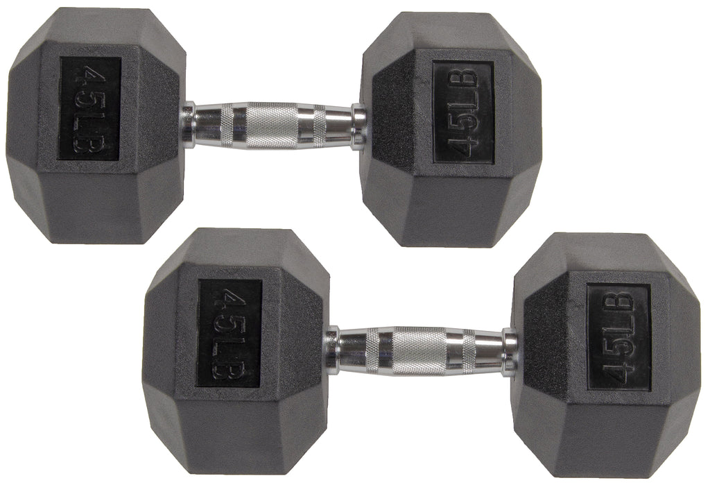 BalanceFrom Rubber Encased Hex Dumbbells, 20 Lbs. Pair