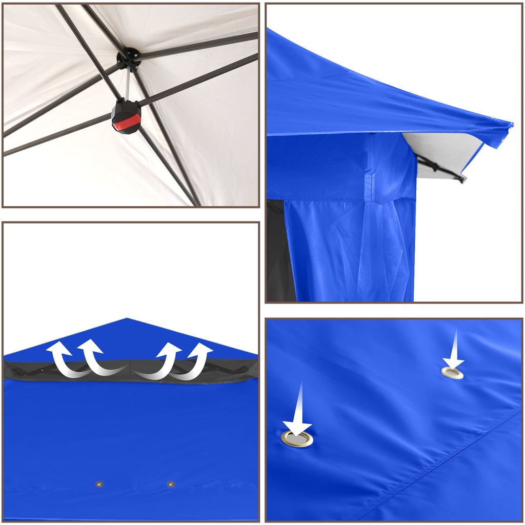 ABCCANOPY 13'x13' Gazebo Tent Outdoor Pop up Gazebo Canopy Shelter with Mosquito Netting, Brown