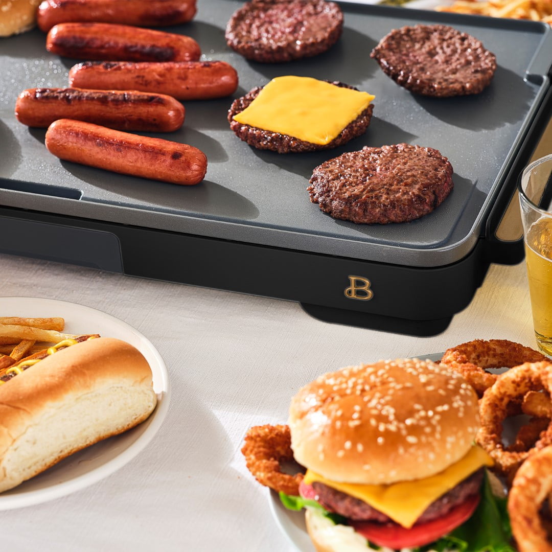 Beautiful XL Electric Griddle 12" x 22"- Non-Stick, White Icing by Drew Barrymore