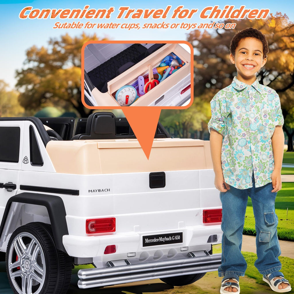 24V Ride on Car with Remote Control for Kids Mercedes Benz Ride on Car Toy for Boys and Girls 3-6 Years Old, Electric Vehicle, Bluetooth, LED Light, White