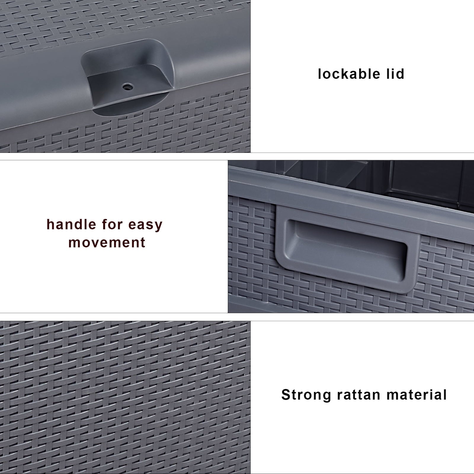 120 Gallon Deck Box, Large Patio Resin Waterproof Storage Box Outdoor Bin Container for Patio Cushions, Outdoor Furniture, Garden Tools and Pool Toys