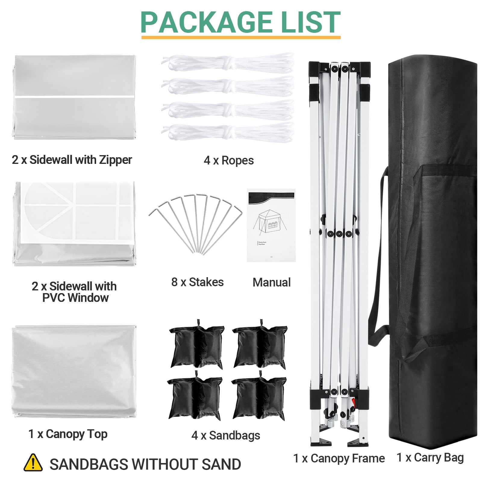 10'x10' EZ Pop Up Canopy with Top Vent, Large Commercial Tent, Waterproof and Sunproof with 4 Removable Sidewalls, Suitable for Weddings come with 4 Sandbags (Black)