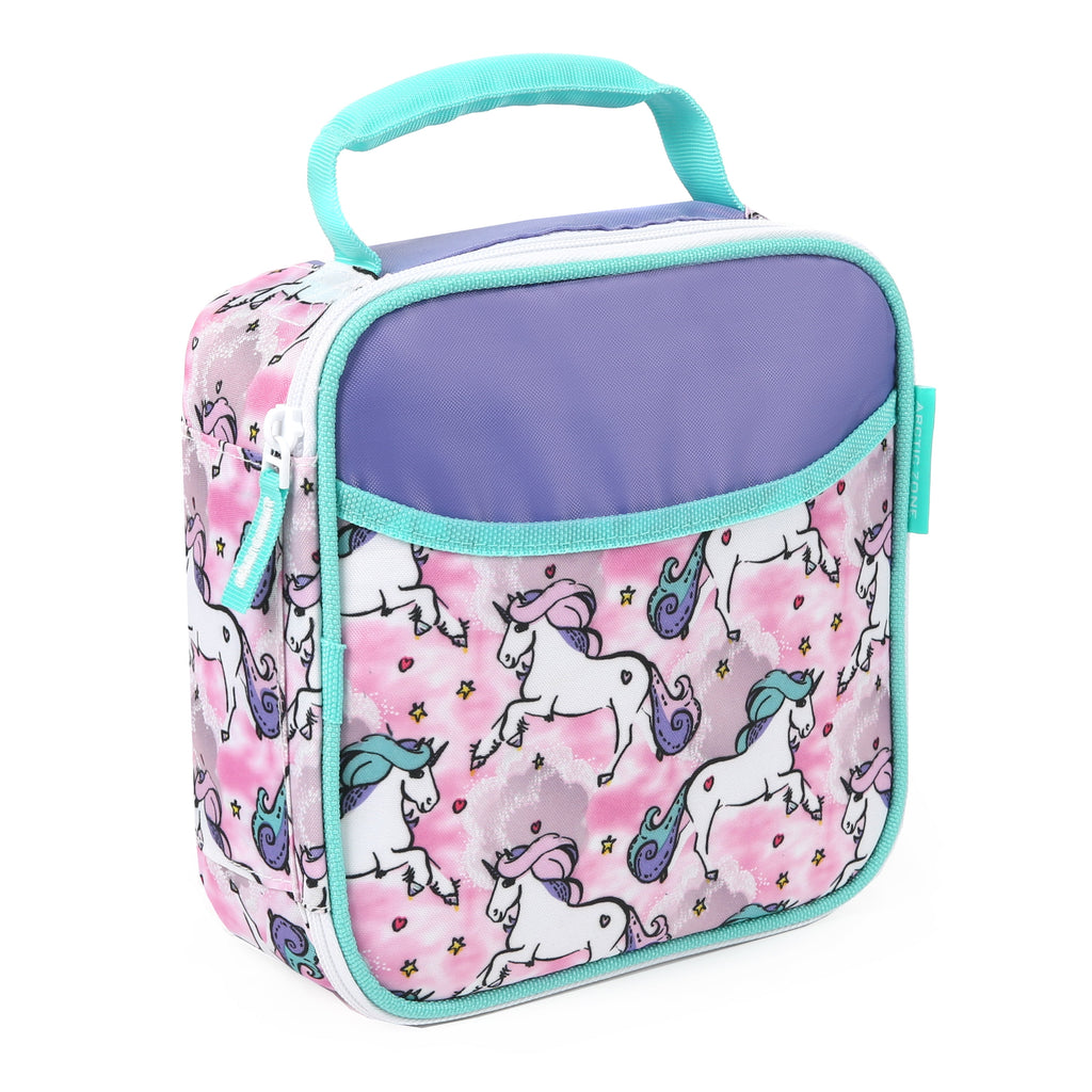 Arctic Zone Upright Reusable Lunch Box Combo with Accessories, Unicorn