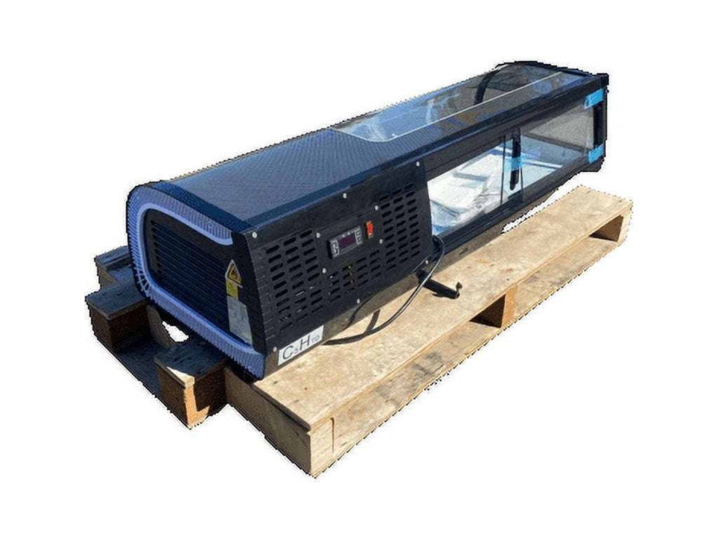 47" Refrigerated Sushi bar Display Cooler Case Countertop Black Color-4 Pan Commercial Refrigerator, LED Lighting RTS42B