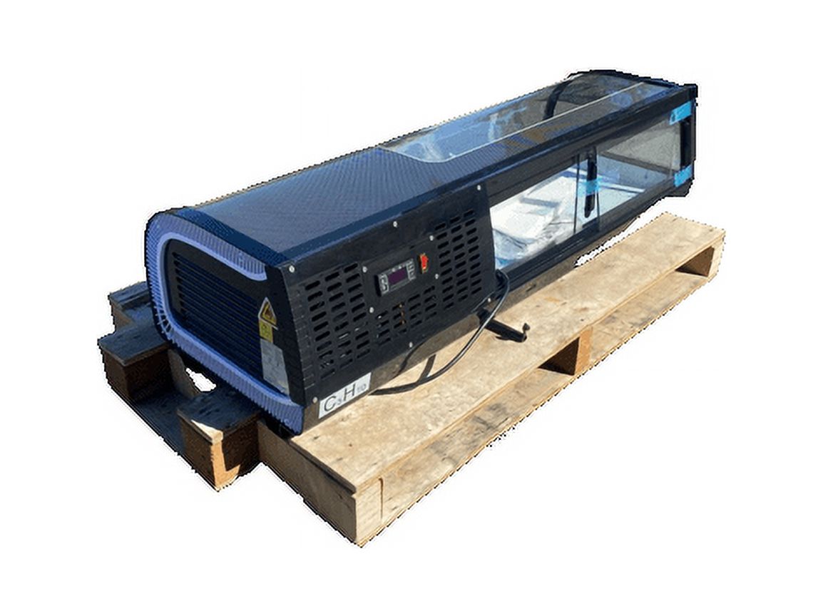 47" Refrigerated Sushi bar Display Cooler Case Countertop Black Color-4 Pan Commercial Refrigerator, LED Lighting RTS42B