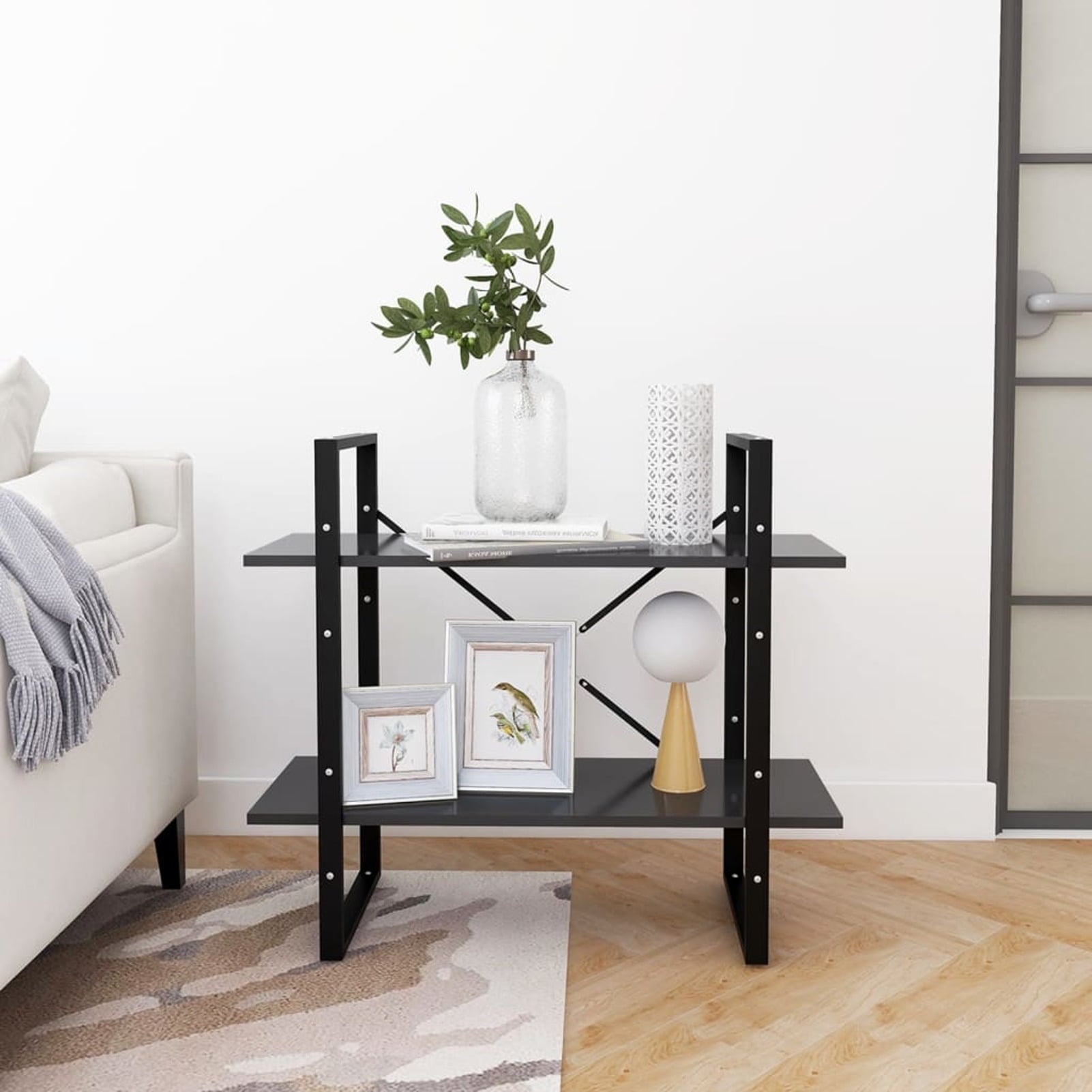 Aibecy 2-Tier Book Cabinet Gray 31.5"x11.8"x27.6" Engineered Wood