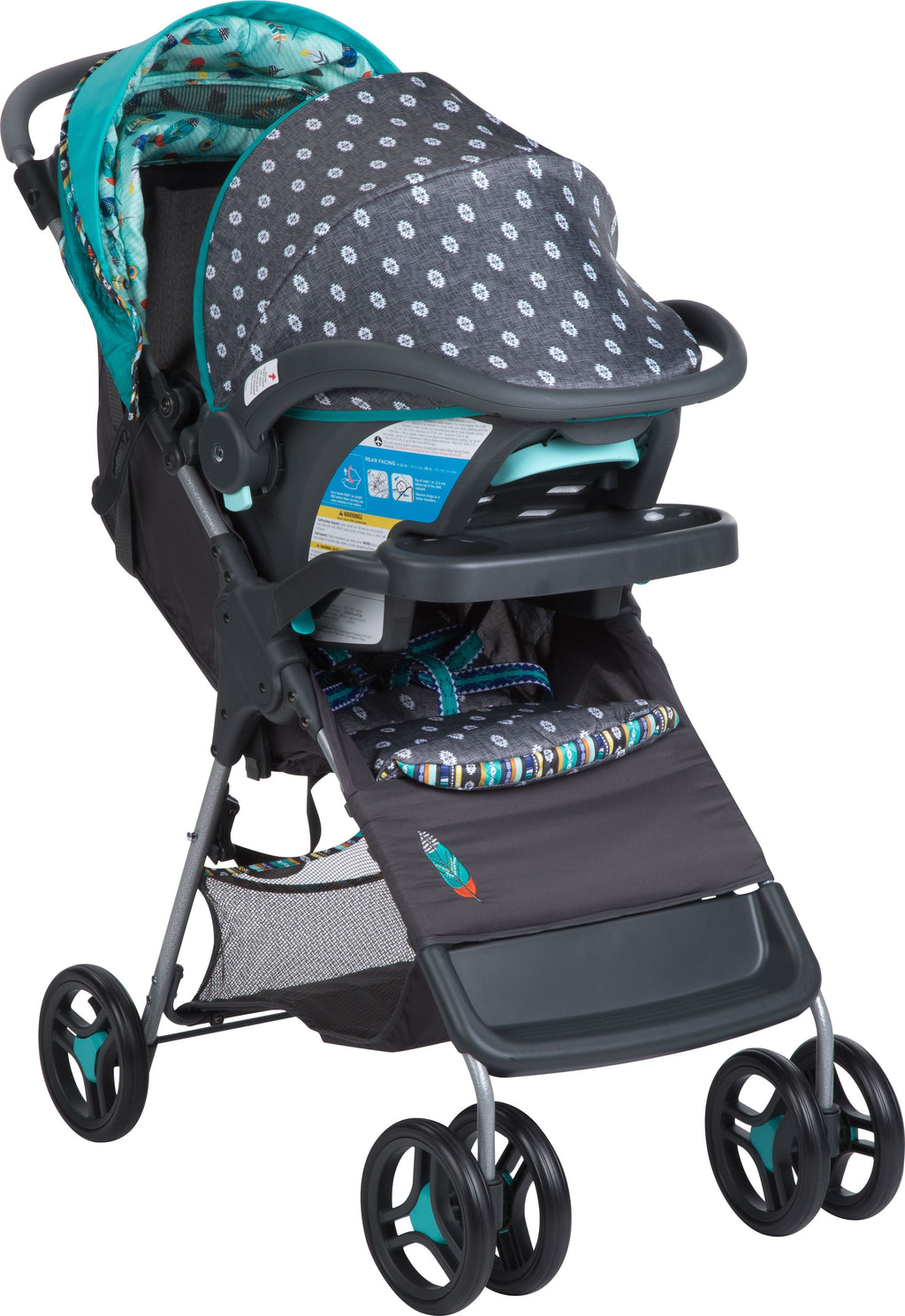 Babideal Bloom Travel System Stroller and Infant Car Seat, Pixelray