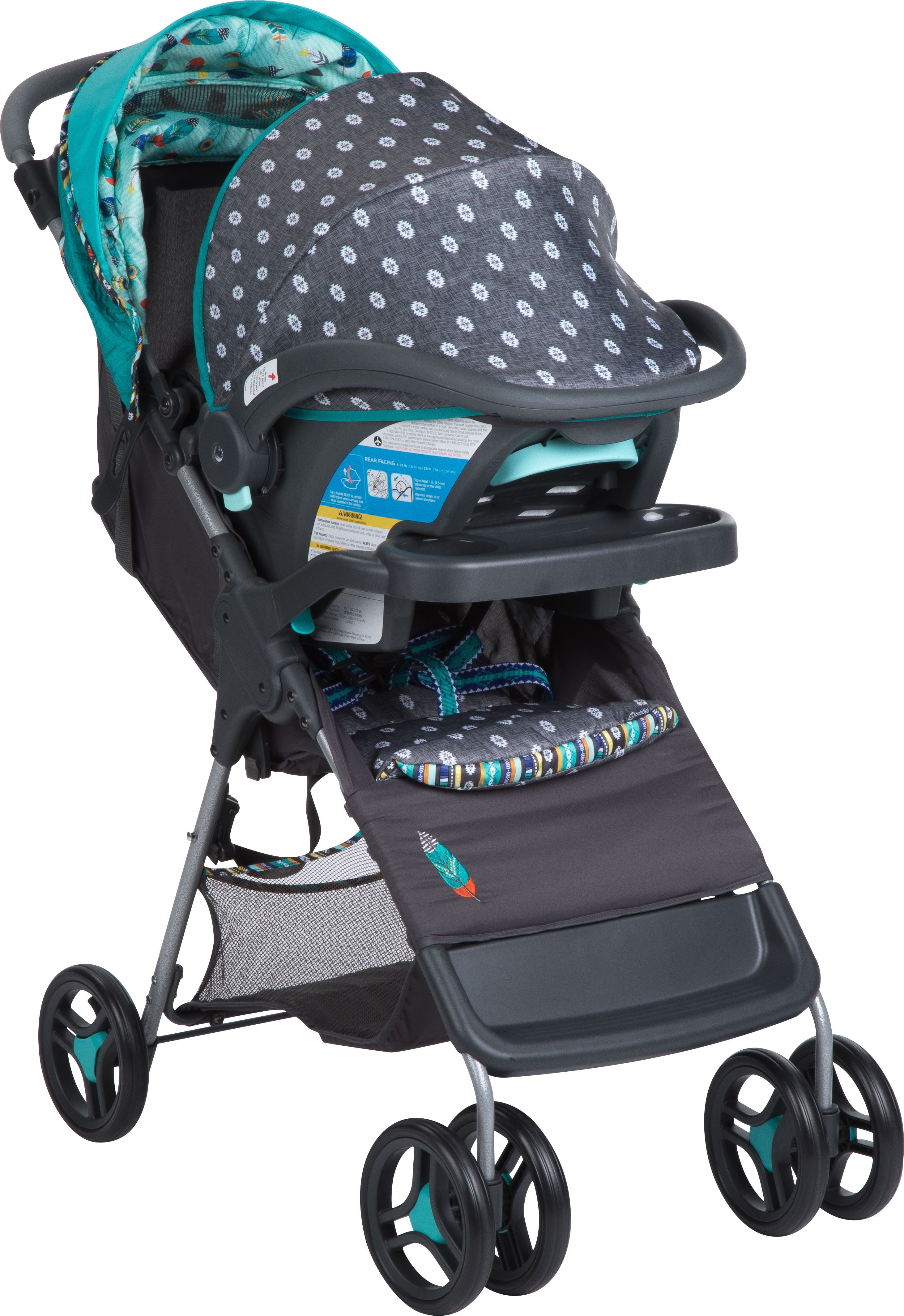 Babideal Bloom Travel System Stroller and Infant Car Seat, Pixelray