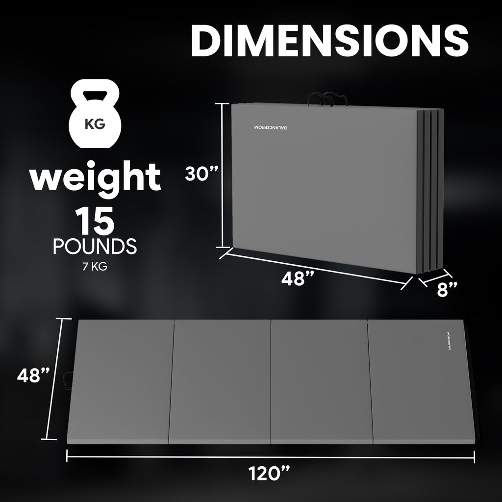 BalanceFrom Fitness 4' x 10' x 2" All Purpose Gymnastic Folding Gym Exercise Aerobics Mat