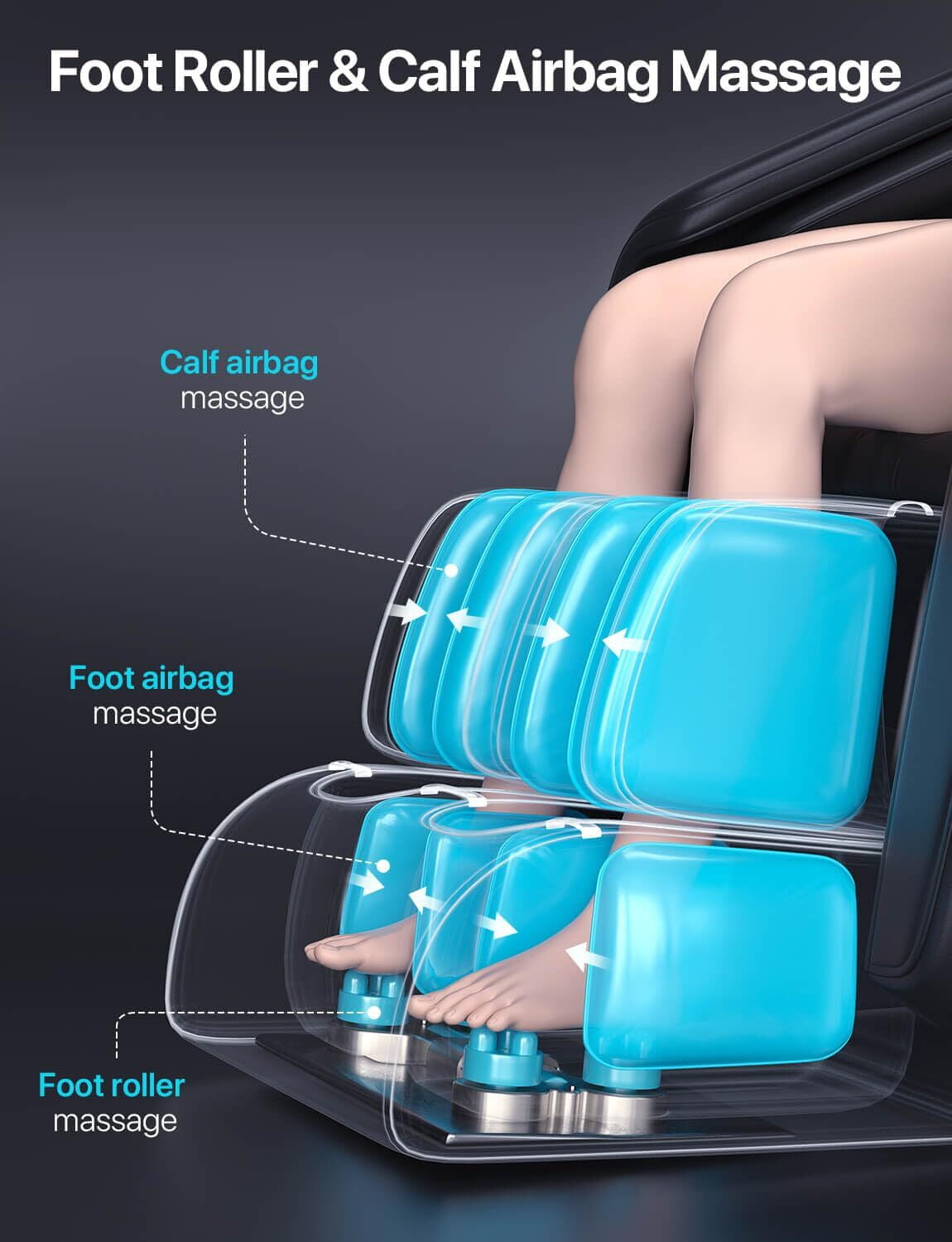 ALLJOY Massage Chair, Full Body Zero Gravity Recliner with Heating, Bluetooth Speaker, Touch Screen, Foot Rollers（Black）