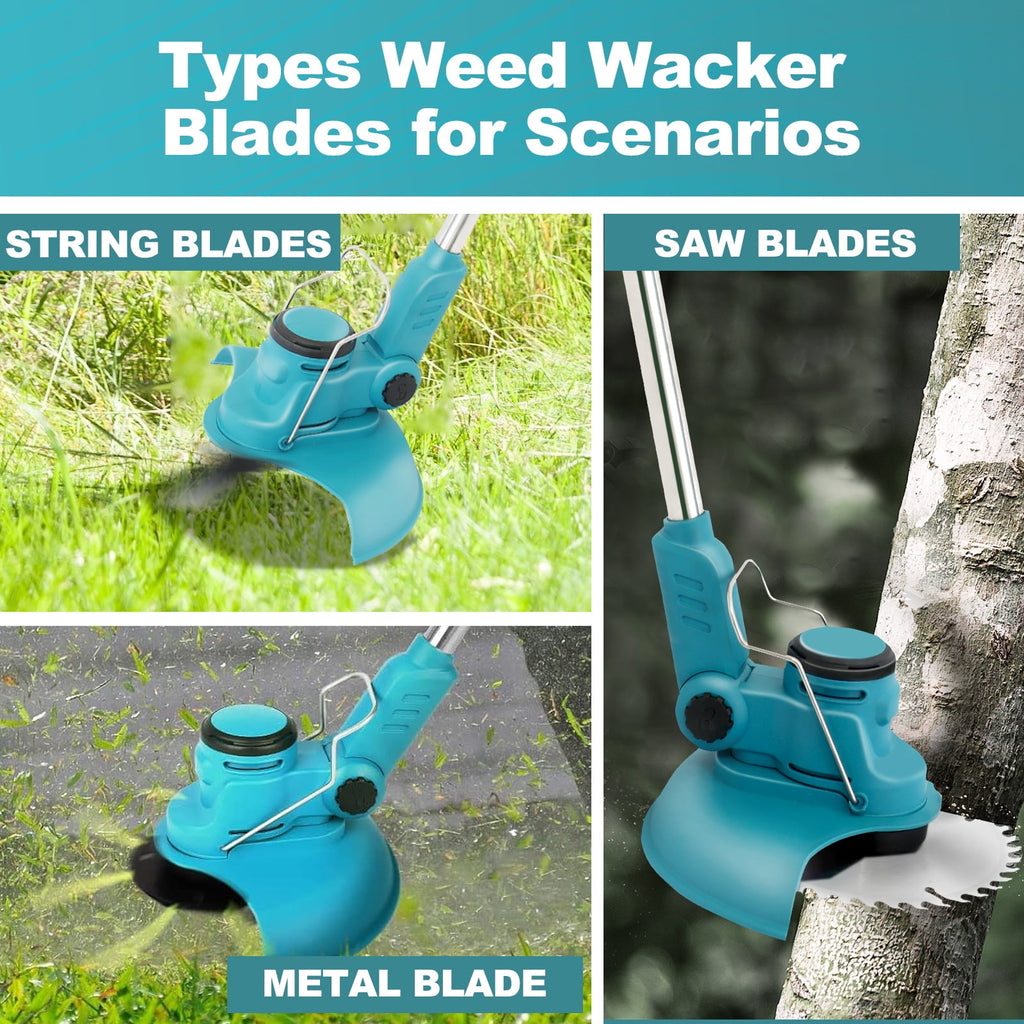 24V 800W Electric Grass Trimmer Cordless With Brushless Electric Machine, Battery Weed Eater, Electric Weed Wacker, Lawn Mower Cordless Pruning Cutter Weed Wacker Garden Trimming Tool