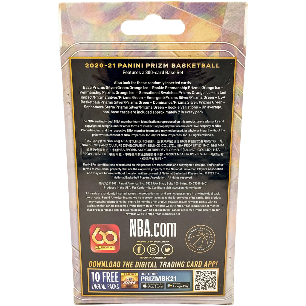 2020-21 Panini Prizm NBA Basketball Trading Cards Hanger Box | 20 Cards
