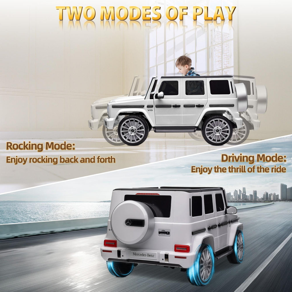 24V Ride on Car with Remote Control for Kids Mercedes Benz Ride on Car Toy for Boys and Girls 3-6 Years Old, Electric Vehicle, Bluetooth, LED Light, White