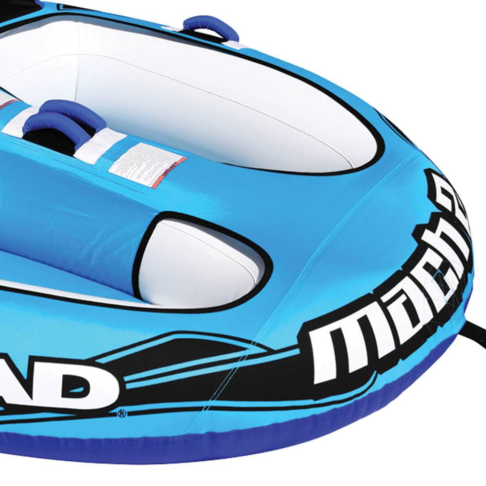 Airhead Mach 2 Two-Person Towable Boat Tube Float, Heavy-Duty Nylon, Blue