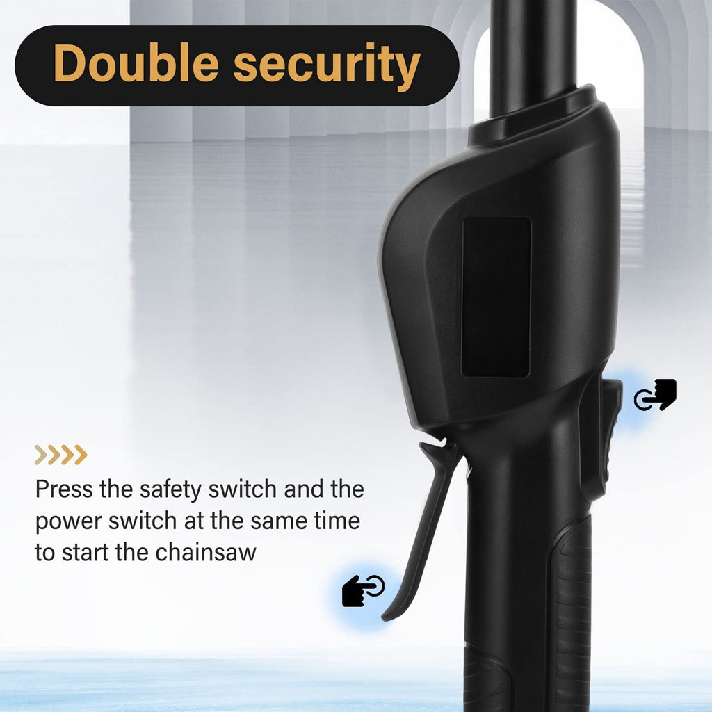 2-in-1 Cordless Pole Saw, Mini Chainsaw & Cordless Pole Saw 6inch 4inch, with Retractable Extension Rod Max Length 6 Feet, with 2 Replaceable 24V Batteries for Tree Trimming