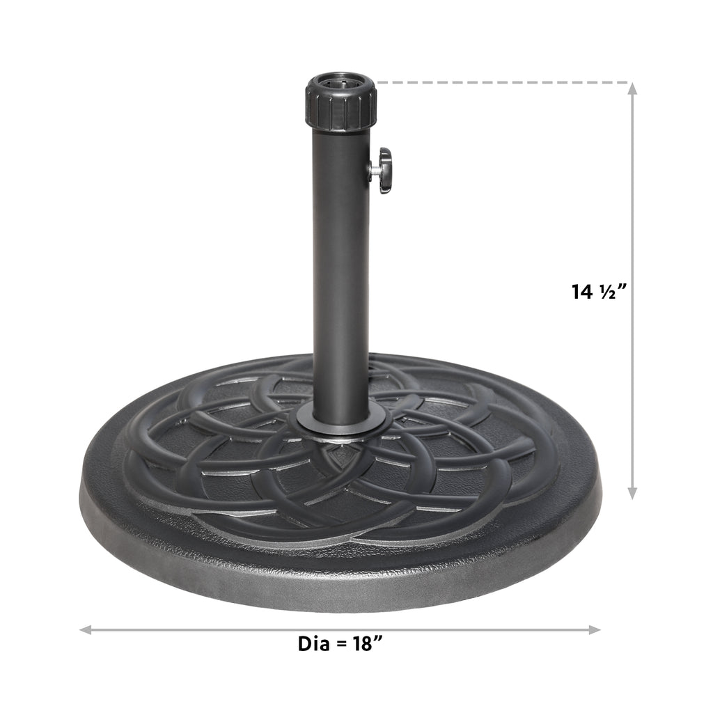 Abble 27lbs Heavy Duty Powder Coated Resin Round Umbrella Base Black
