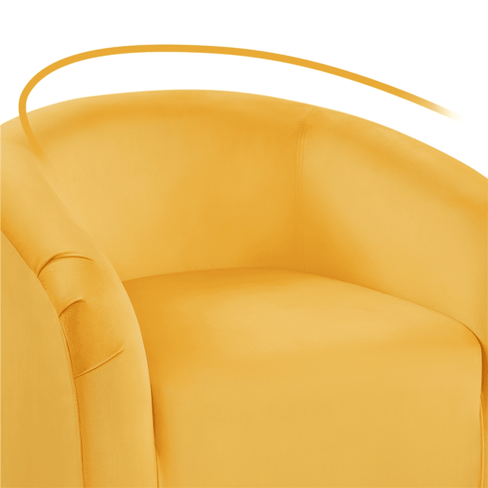 Alden Design Upholstered Velvet Club Accent Chair for Living Room, Yellow