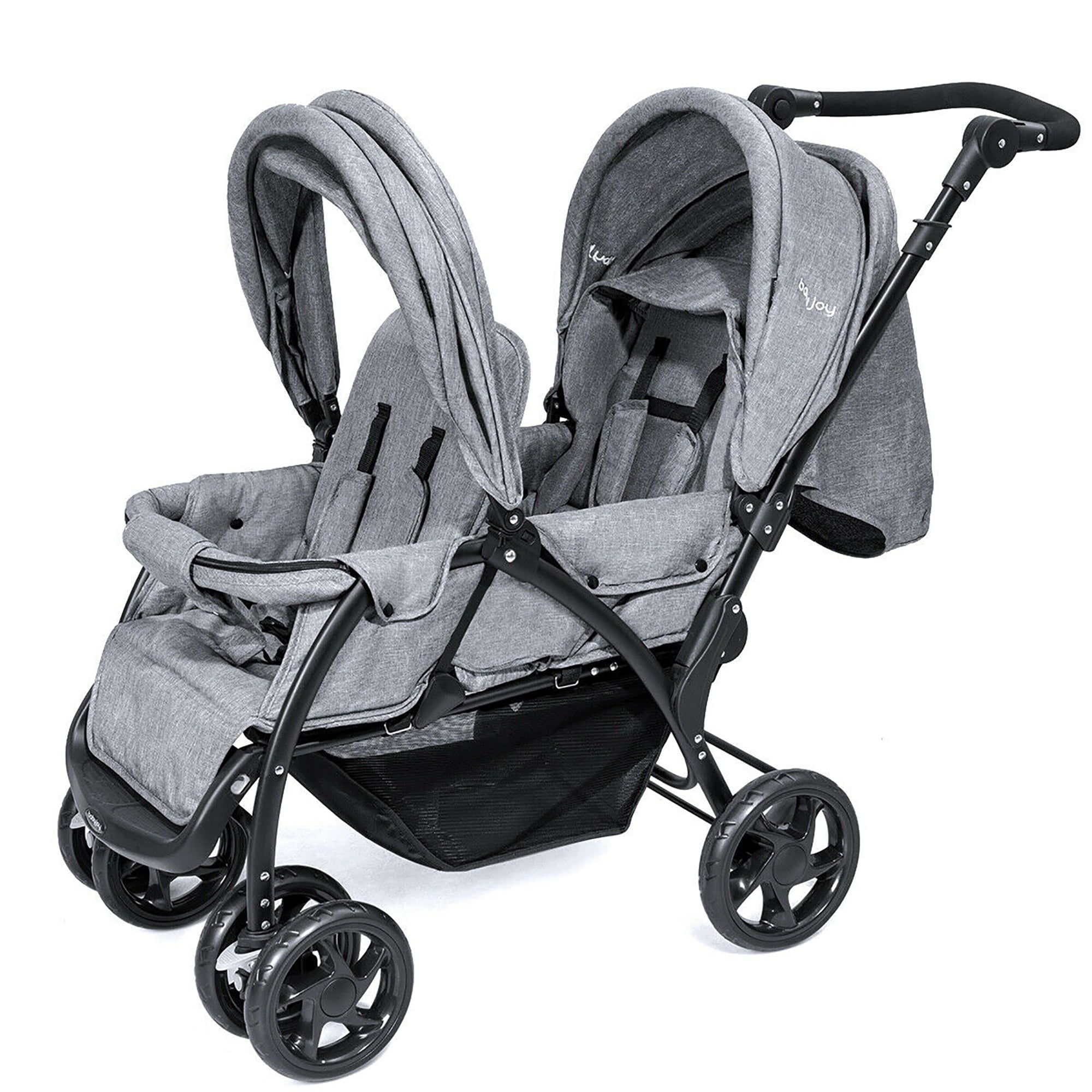 Babyjoy Double Stroller Foldable Baby Twin Lightweight Travel Stroller Infant Pushchair Black
