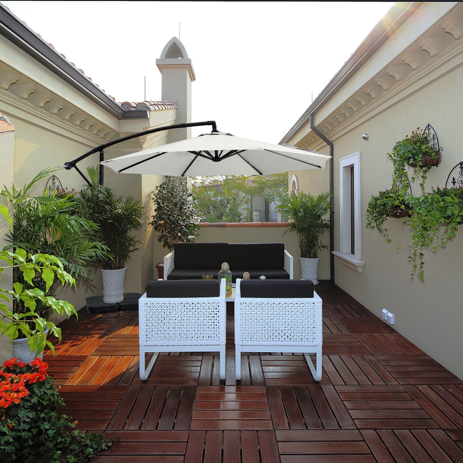 ABCCANOPY 10 FT Patio Umbrellas with Crank & Cross Base for Garden, Backyard, Pool and Beach, 12+ Colors(Turquoise)