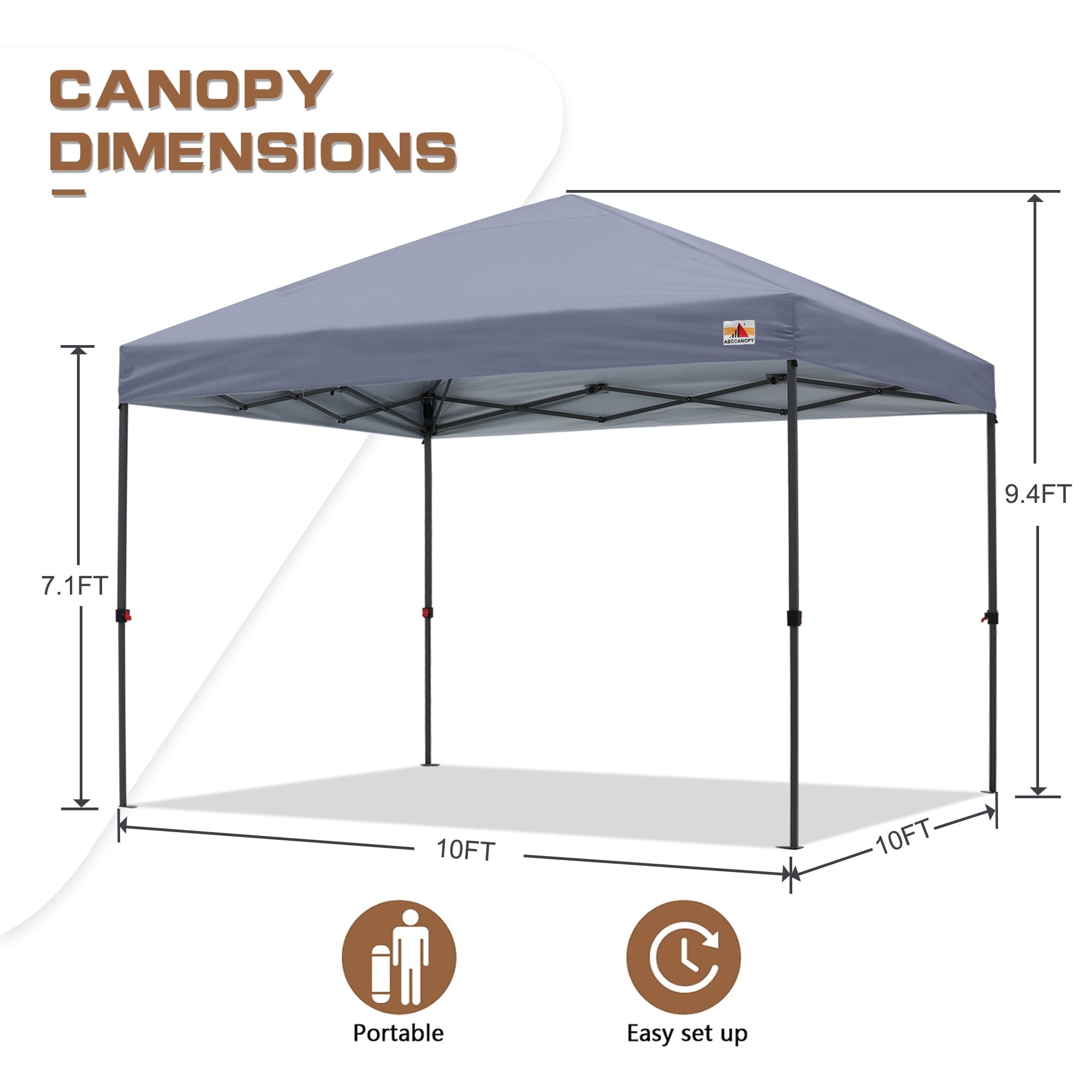 ABCCANOPY 10 ft x 10 ft Easy Pop up Outdoor Canopy Tent, White