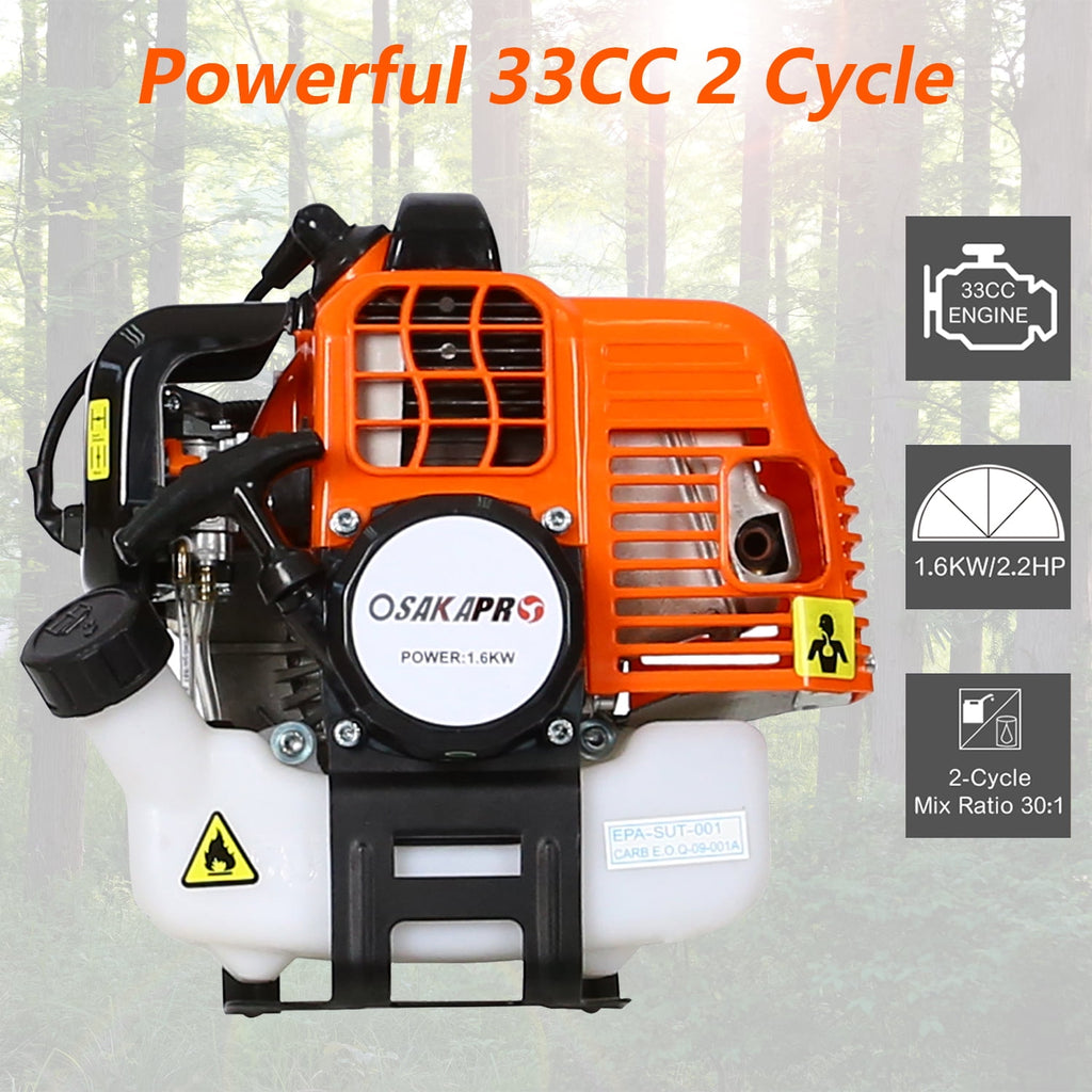 4 in 1 Weed Eater Grass Trimmer, Multi-Functional String Trimmer with Gas Pole Saw, Hedge Trimmer, Weed Trimmer, and Brush Cutter, Weed Eater for Patio Garden Lawn, 52CC 2-Cycle