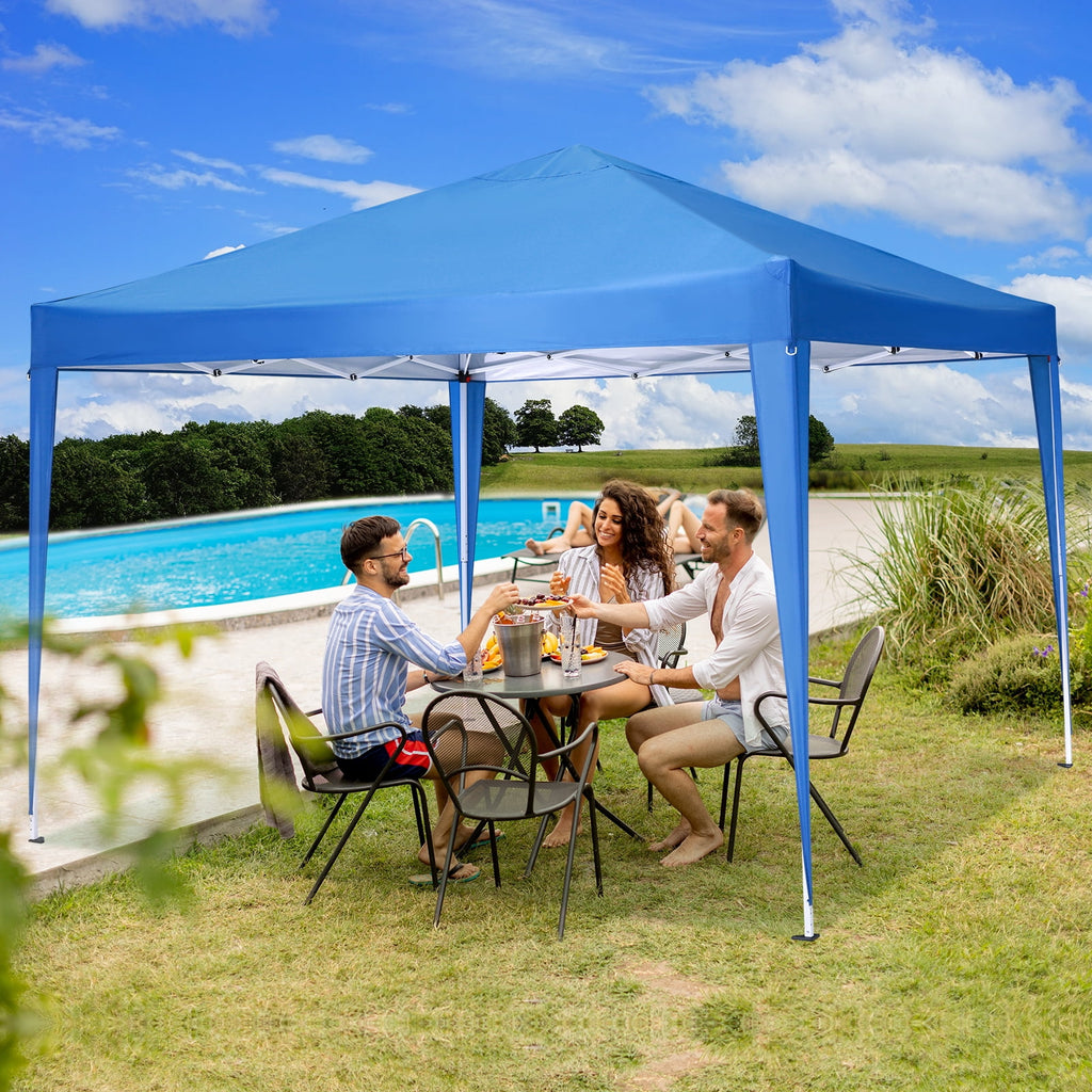 10'x 10' Pop up Canopy 1 Person Setup Canopy Portable Outdoor Party Instant Shelter with 4 Removable Sidewalls & Carrying Bag for Wedding Picnics Camping, White