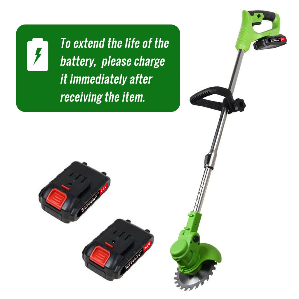 24V 800W Electric Grass Trimmer Cordless With Brushless Electric Machine, Battery Weed Eater, Electric Weed Wacker, Lawn Mower Cordless Pruning Cutter Weed Wacker Garden Trimming Tool
