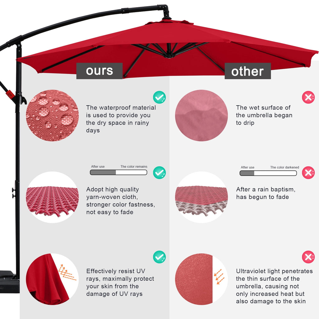 ABCCANOPY 10 FT Patio Umbrellas with Crank & Cross Base for Garden, Backyard, Pool and Beach, 12+ Colors(Turquoise)