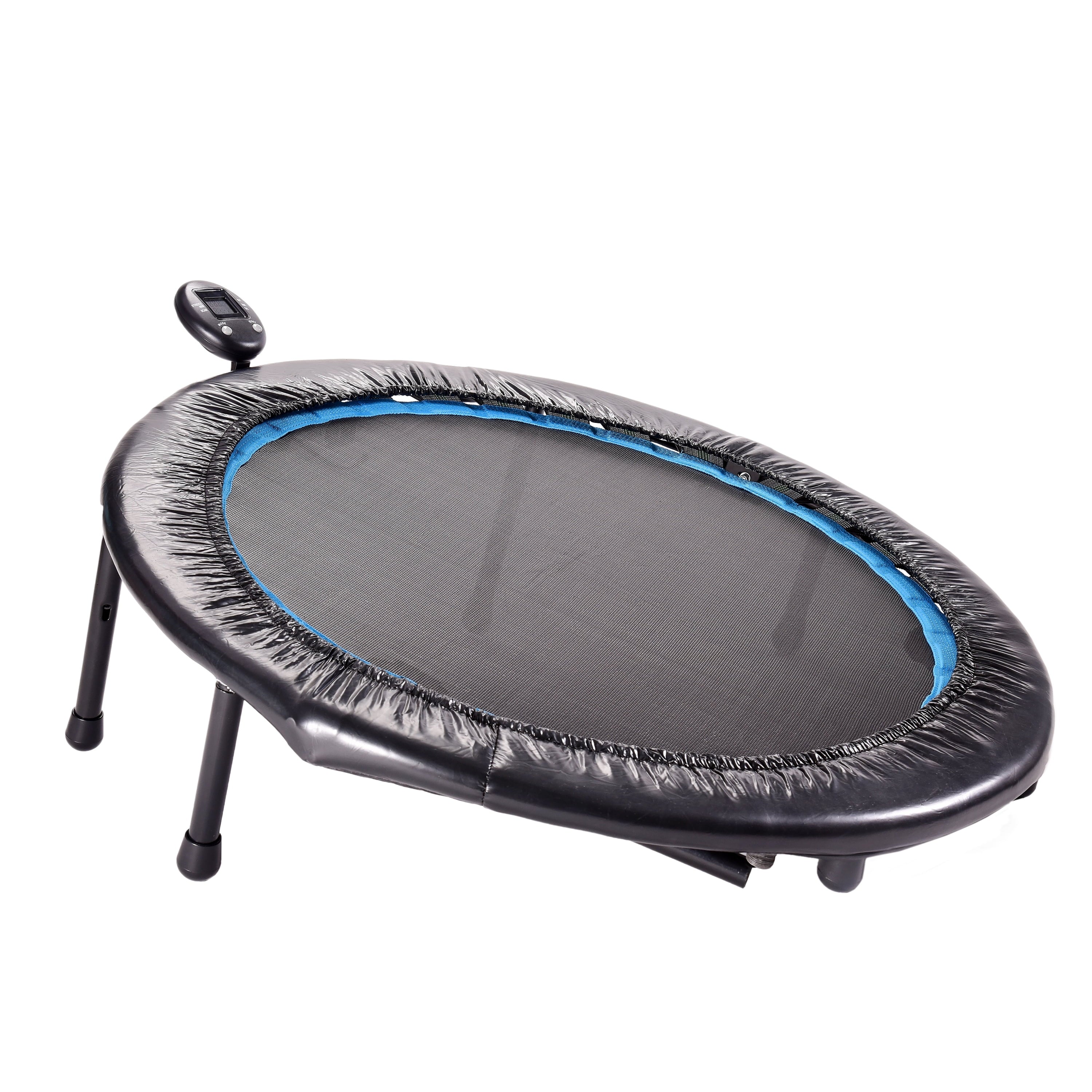 Athletic Works Circuit Trainer Trampoline with Monitor and Adjustable Incline, 36"Wx36"Dx12"H, Black