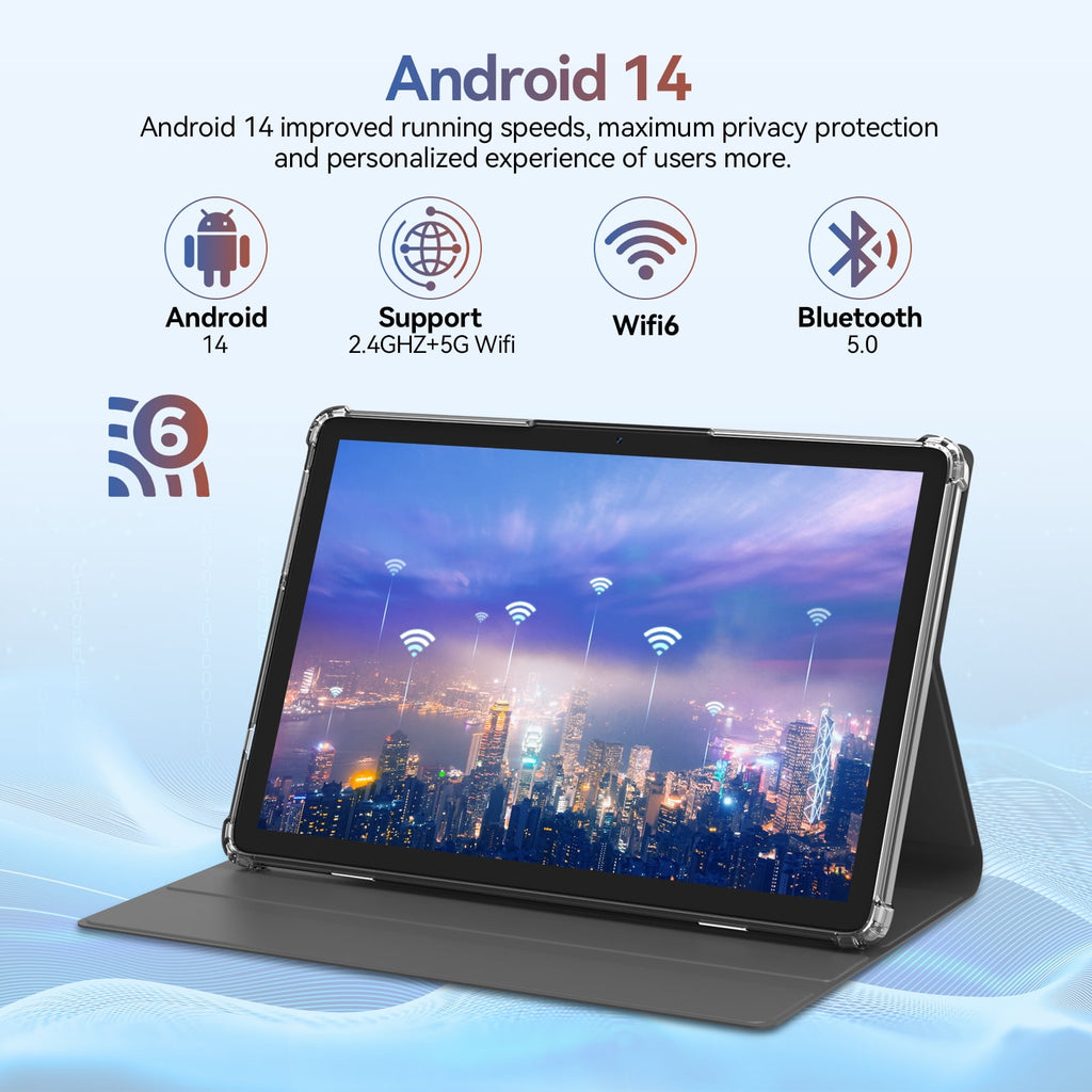 Android 13 Tablet 10.1" Android Tablet, 4gb+64gb Storage Tablet with Keyboard, Google GMS Certified, Dual 13MP+5MP Camera, WiFi, Bluetooth, GPS, IPS Full HD Display