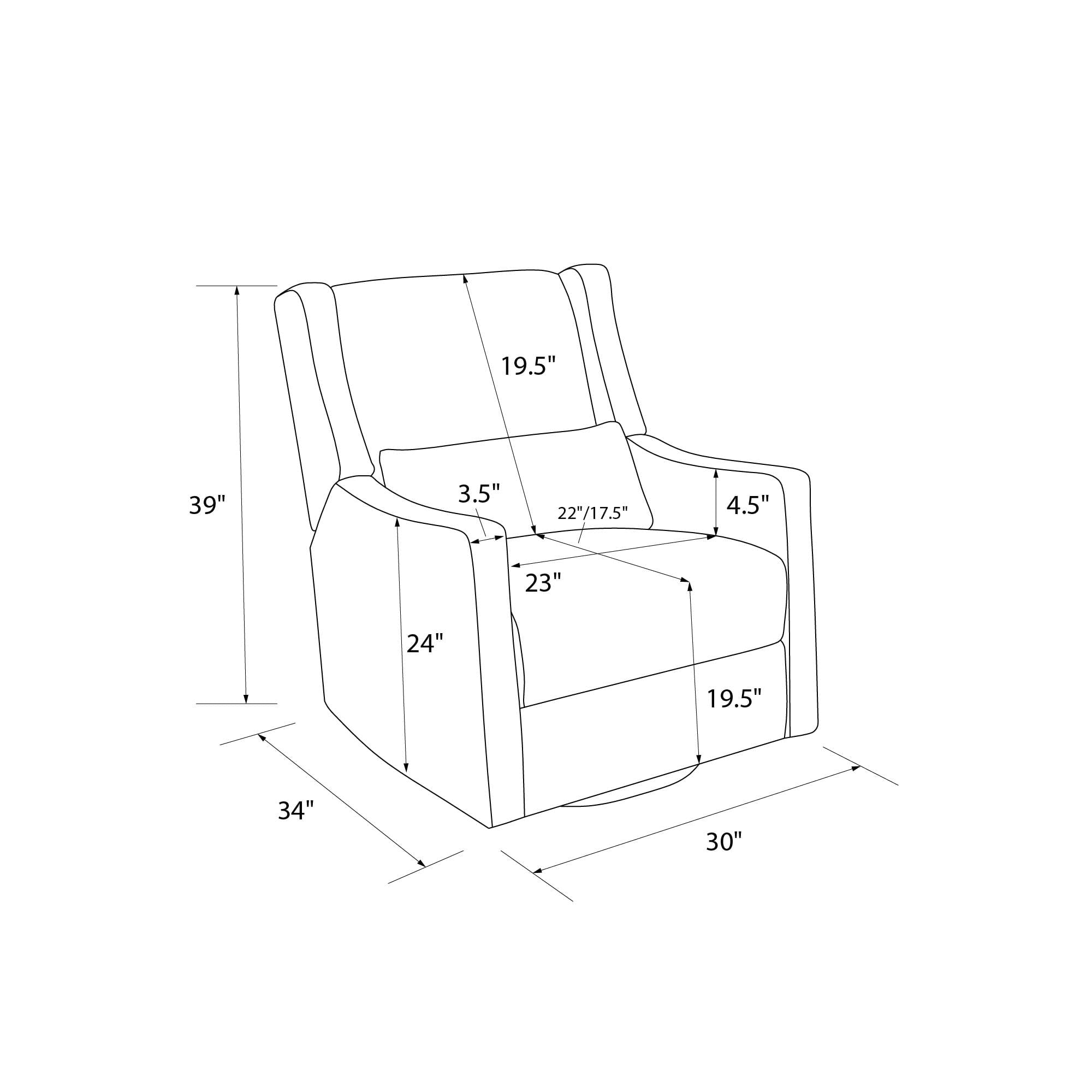 Baby Relax Otto 4-in-1 Nursery Swivel Glider Rocker Power Recliner with USB Ports, Gray Velvet