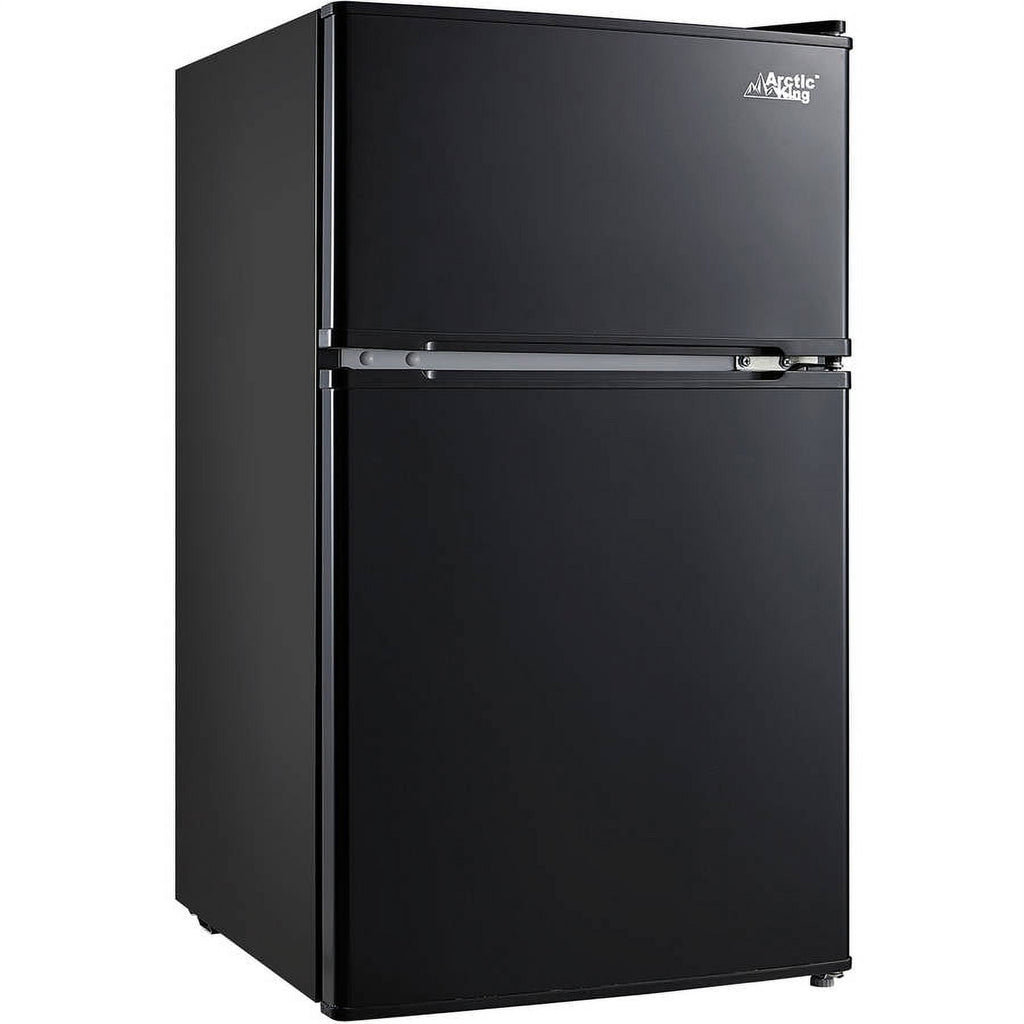 Arctic King 3.2 Cu ft Two Door Mini Fridge with Freezer, Black, E-Star, ARM32D5ABB
