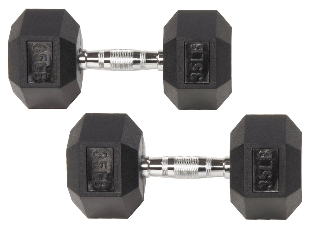 BalanceFrom Rubber Encased Hex Dumbbells, 20 Lbs. Pair