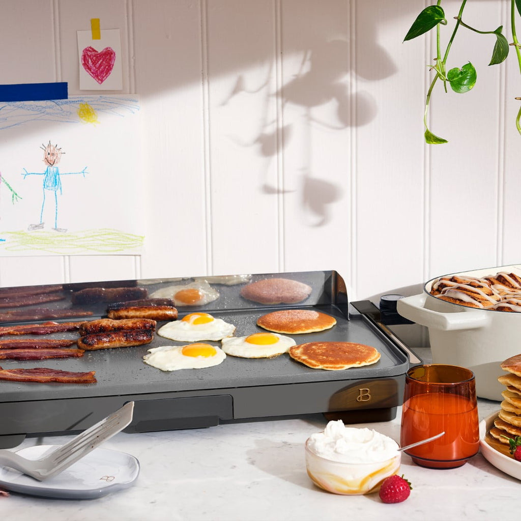 Beautiful XL Electric Griddle 12" x 22"- Non-Stick, White Icing by Drew Barrymore